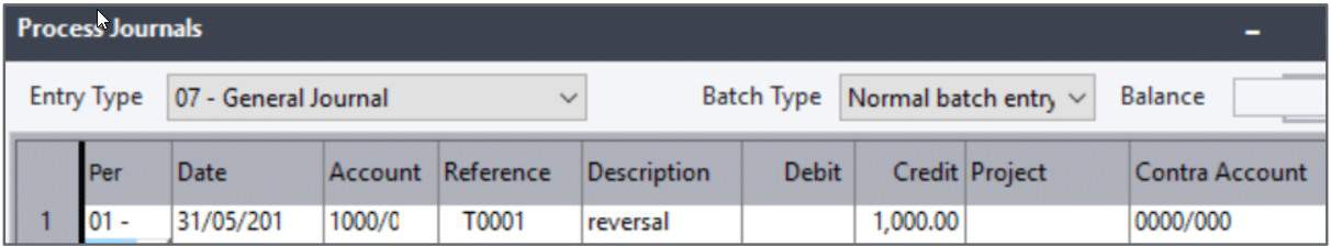 Reversing a Journal in Pastel